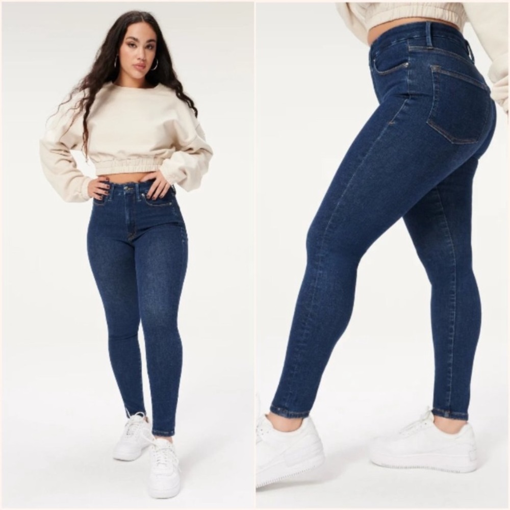 NWT Good American Always Fits Good Waist Skinny Jeans Dark Wash Size 6-12